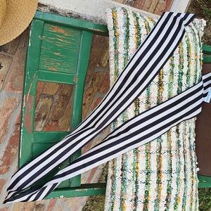 Crazy Train Black and White Striped Hair Scarf